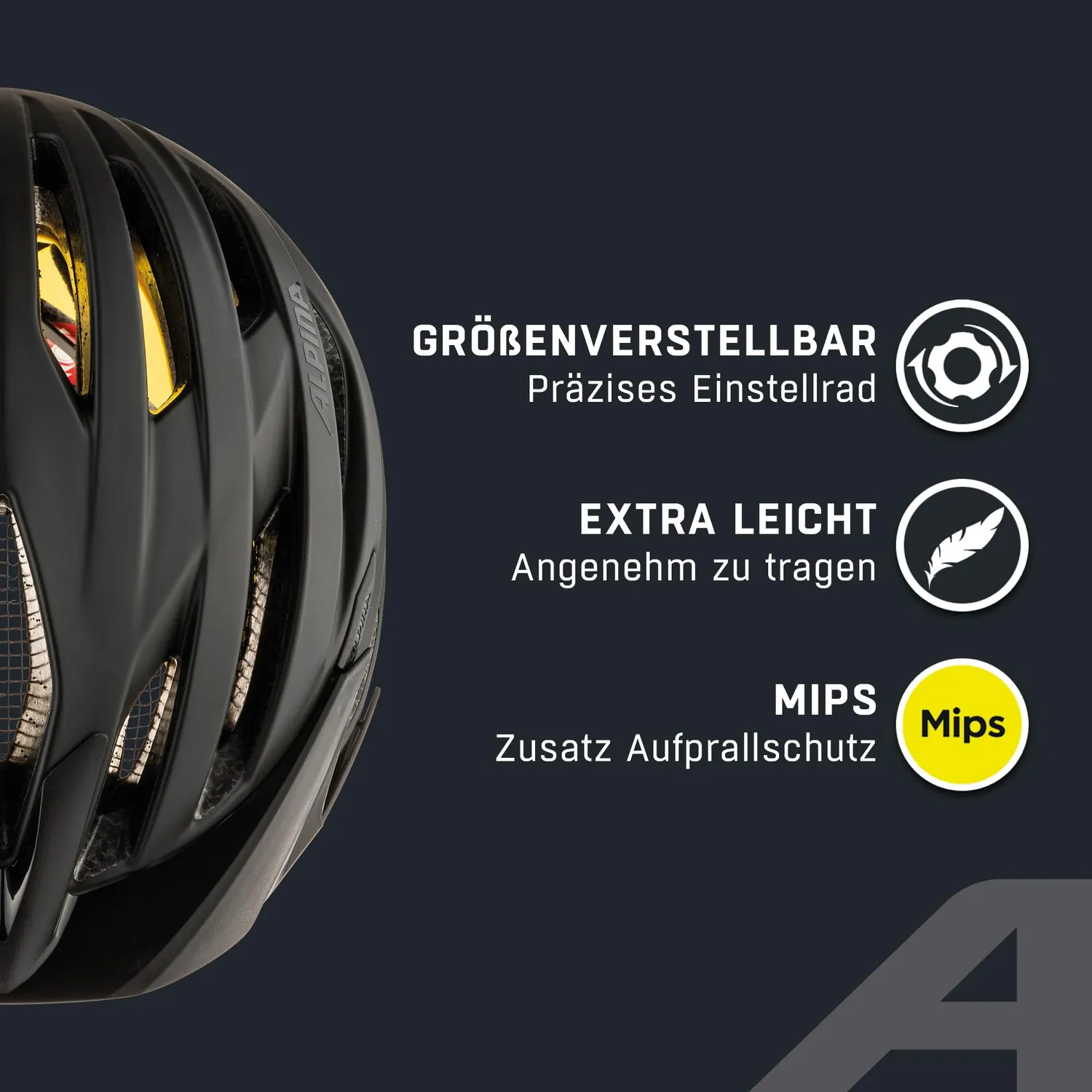 Alpina Delft MIPS casco bici 51-56 cm black matt protettivo