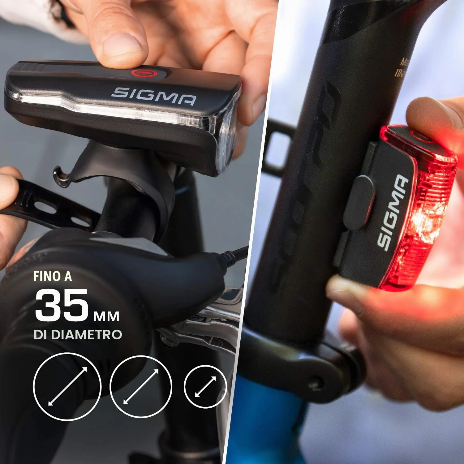 Sigma Aura 60 Infinity kit luci bici omologato StVZO