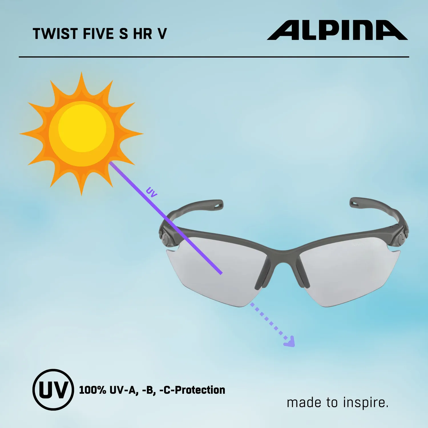 Alpina Twist Five S HR V occhiali bici grigio fotocromatici