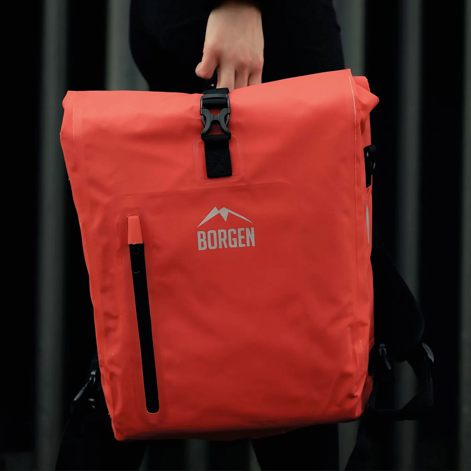 Borgen 3 in 1 borsa portapacchi bici rossa 18L impermeabile