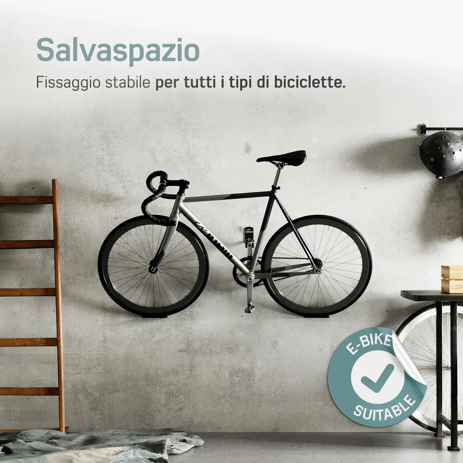 Borgen gancio parete bici a pedale salvaspazio 30 kg