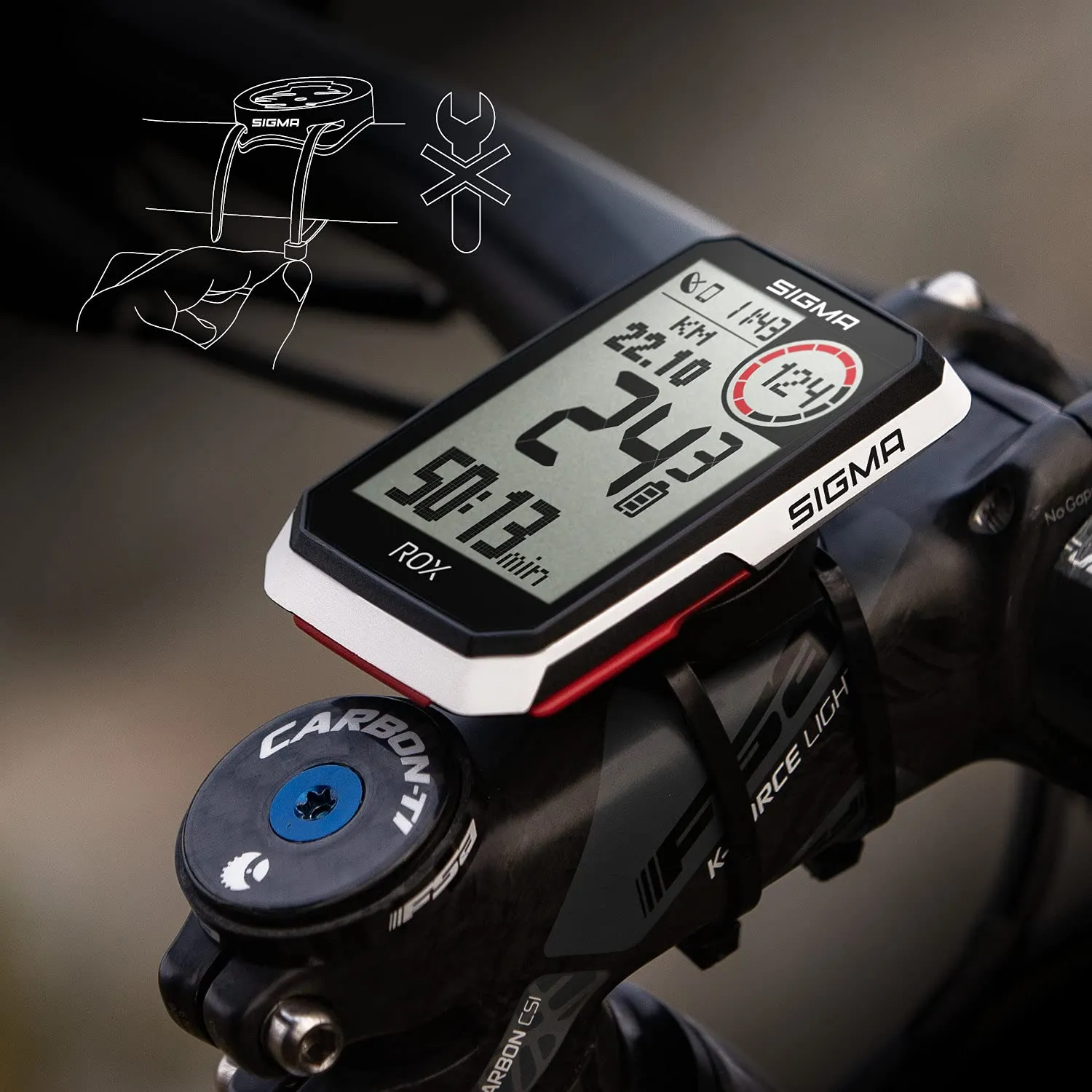 Sigma ROX 4.0 EVO ciclocomputer GPS bianco altimetro