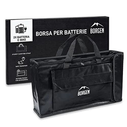 Borgen borsa batteria e-bike 41 cm ignifuga