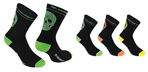 Gist Skull calzini ciclismo 36-39 giallo fluo traspiranti