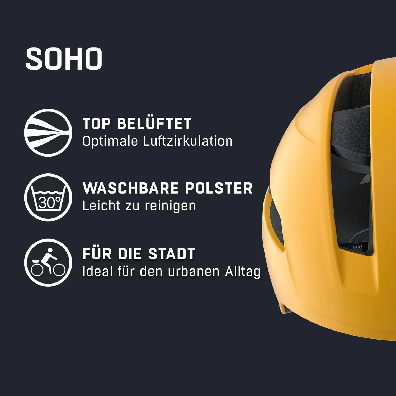 Alpina Soho casco bici giallo opaco urbano 2024