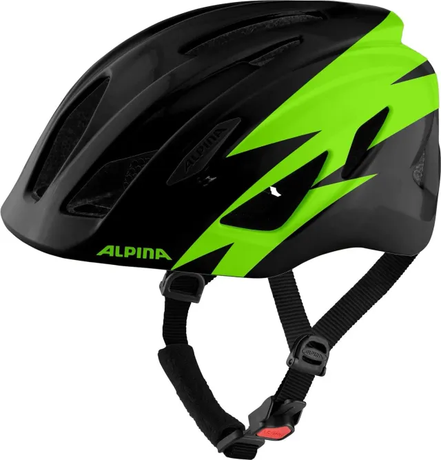Alpina Pico casco bambino Black-green gloss visiera