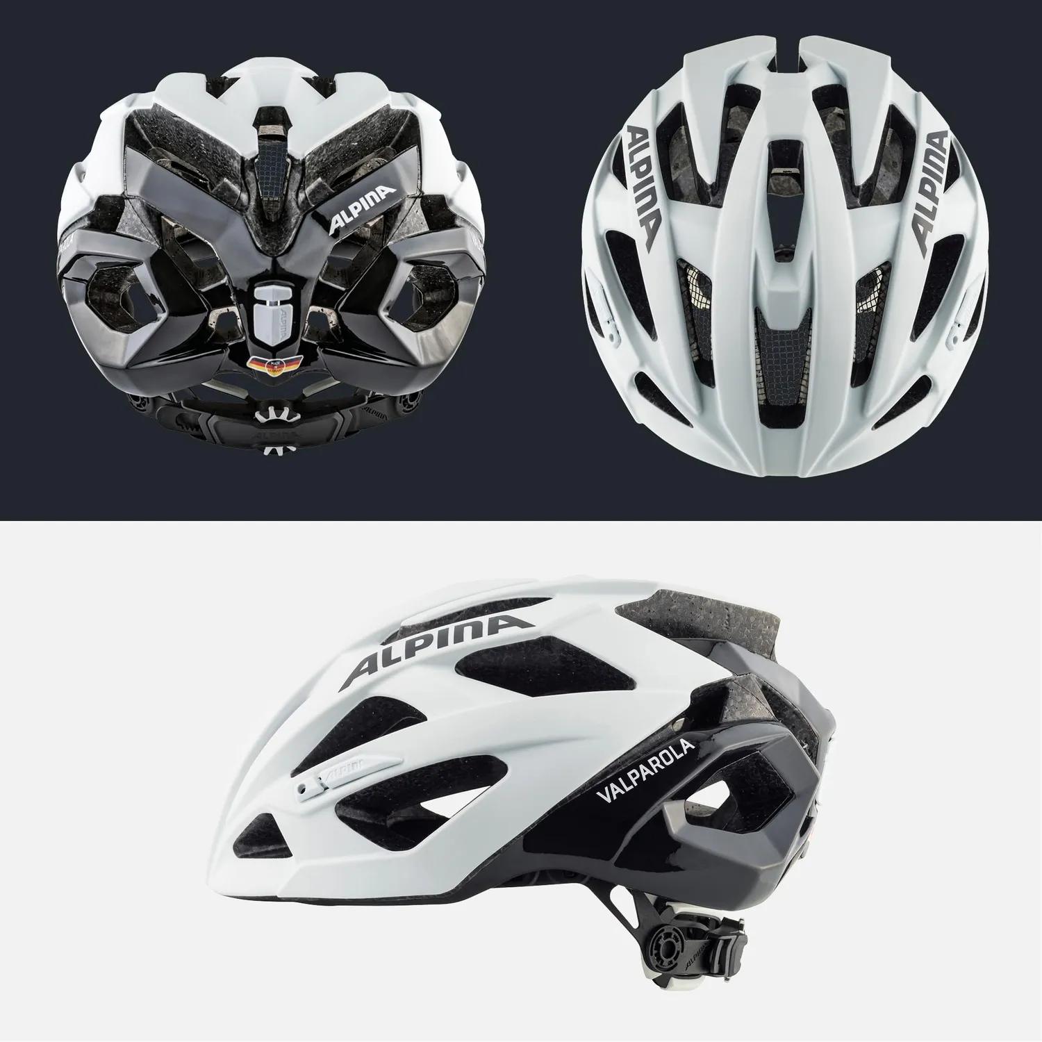 Alpina Valparola casco bici White-Black 27 prese aria