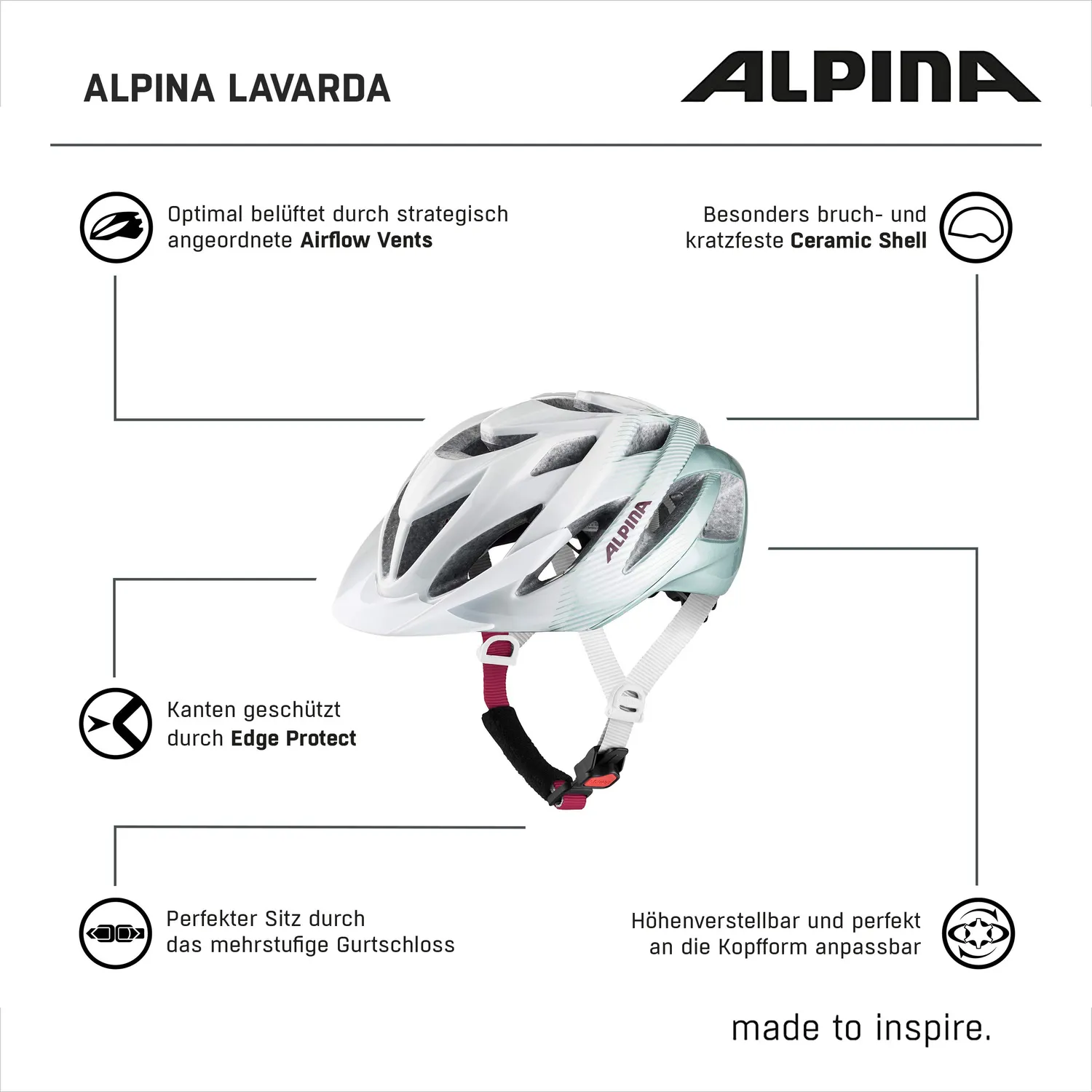 Alpina Lavarda casco bici donna touring con visiera