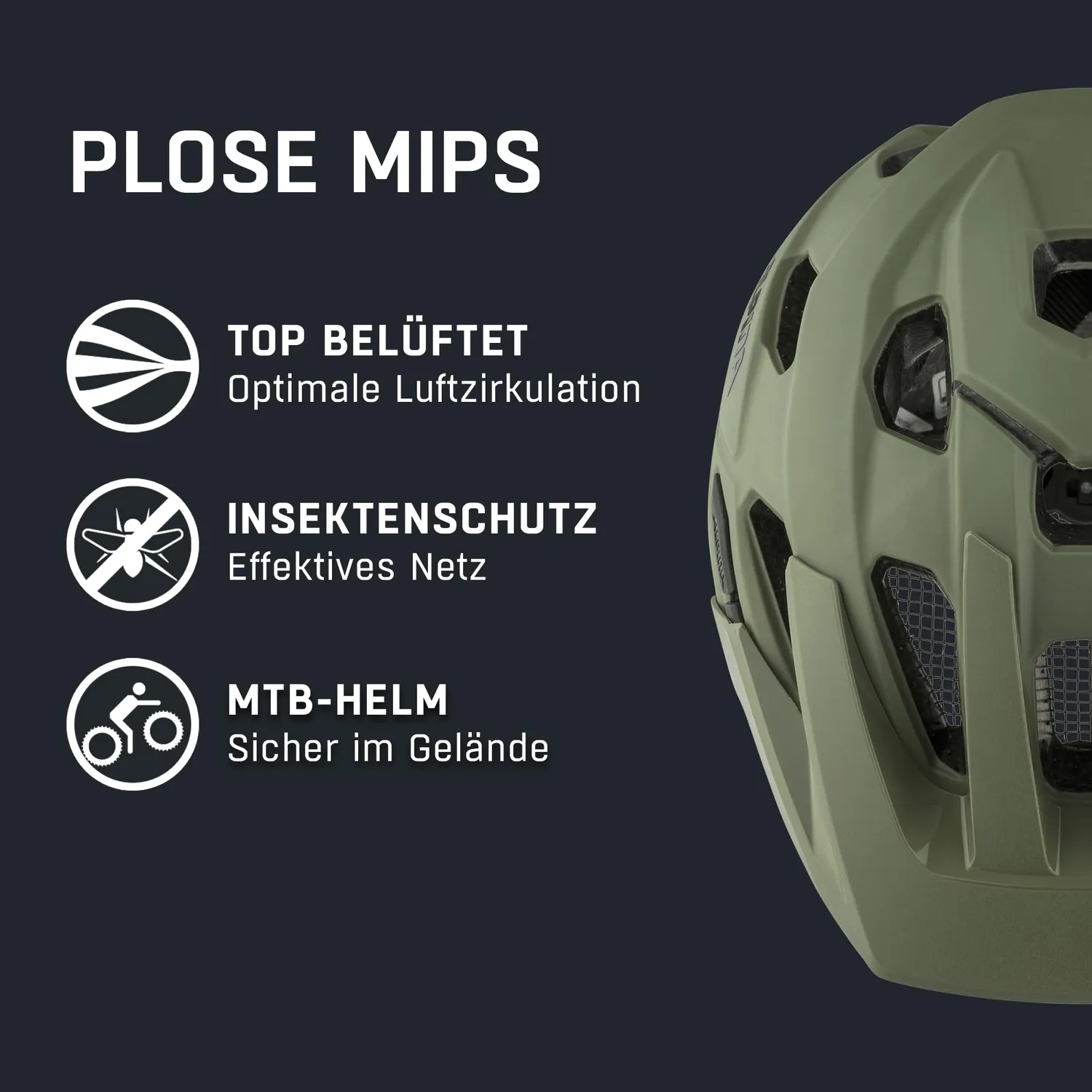 Alpina Plose MIPS casco bici 52-57 cm olive matt