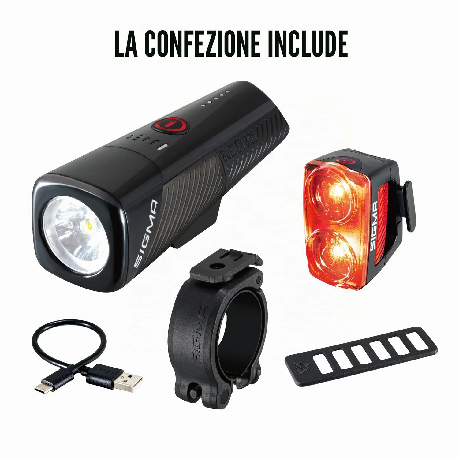 Sigma Buster 800 RL 150 kit luci bici ricaricabile USB-C