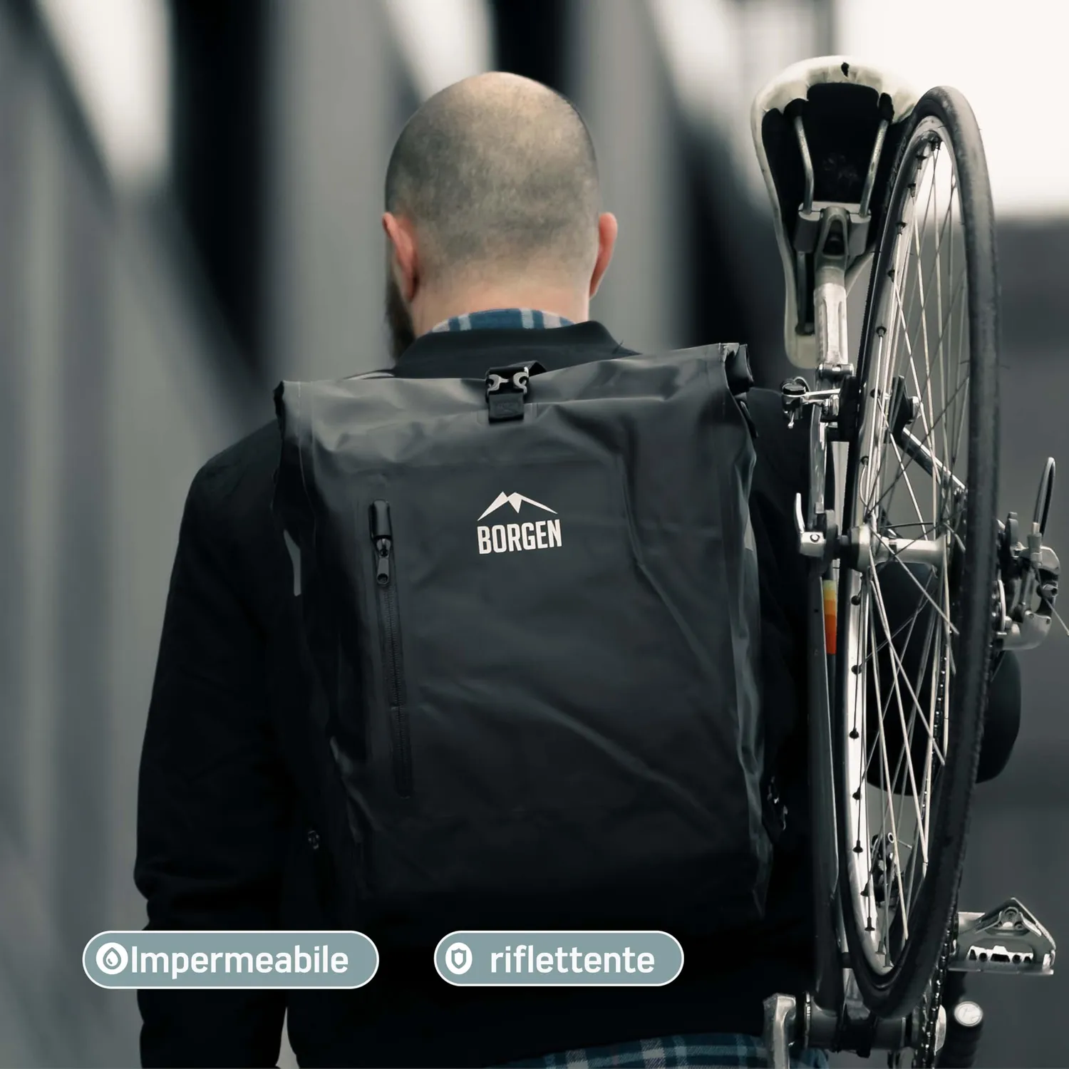 Borgen 3 in 1 Pro borsa bici portapacchi 25L nera