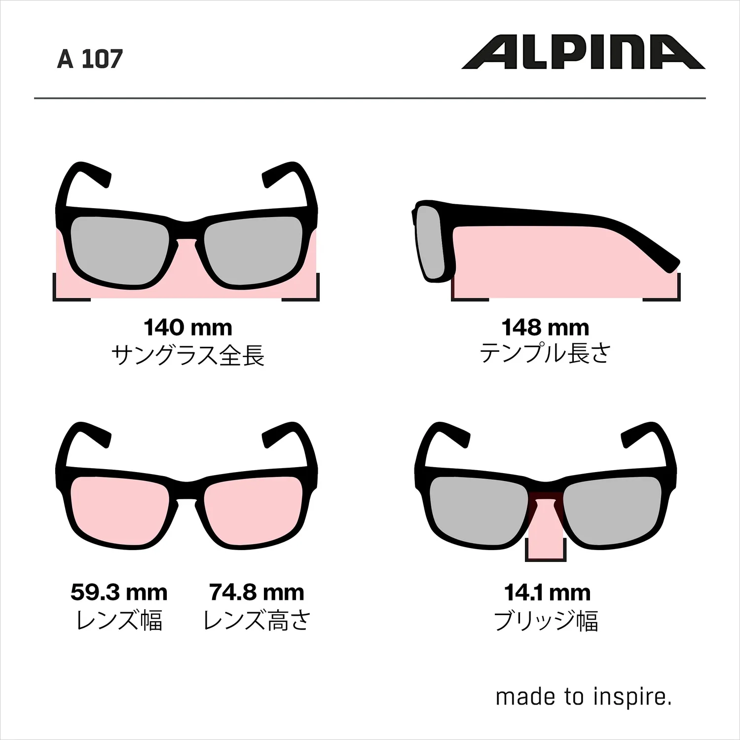 Alpina A 107 Occhiali da Sole Specchiati 21 g
