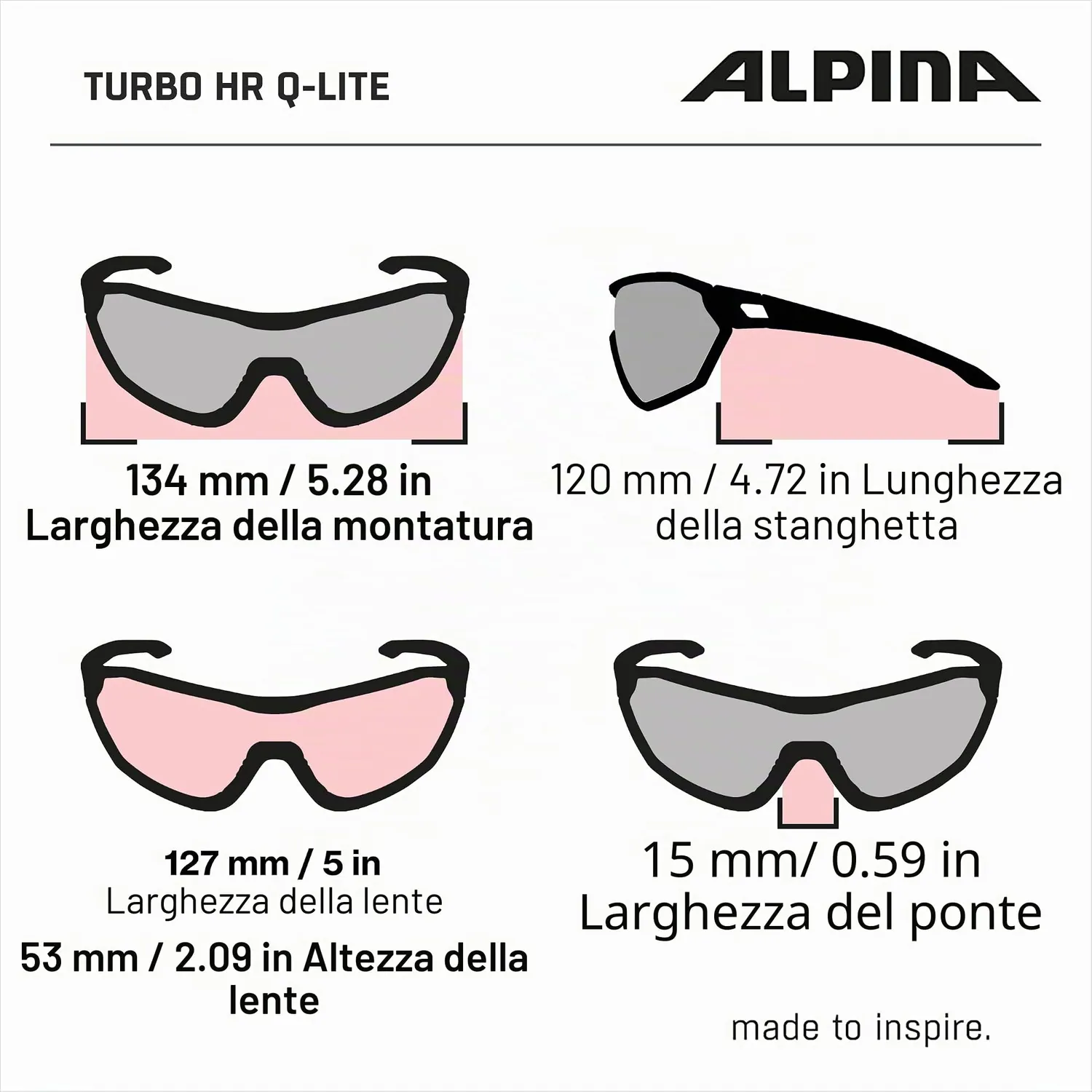 Alpina Turbo HR Q-Lite occhiali running Black Matt