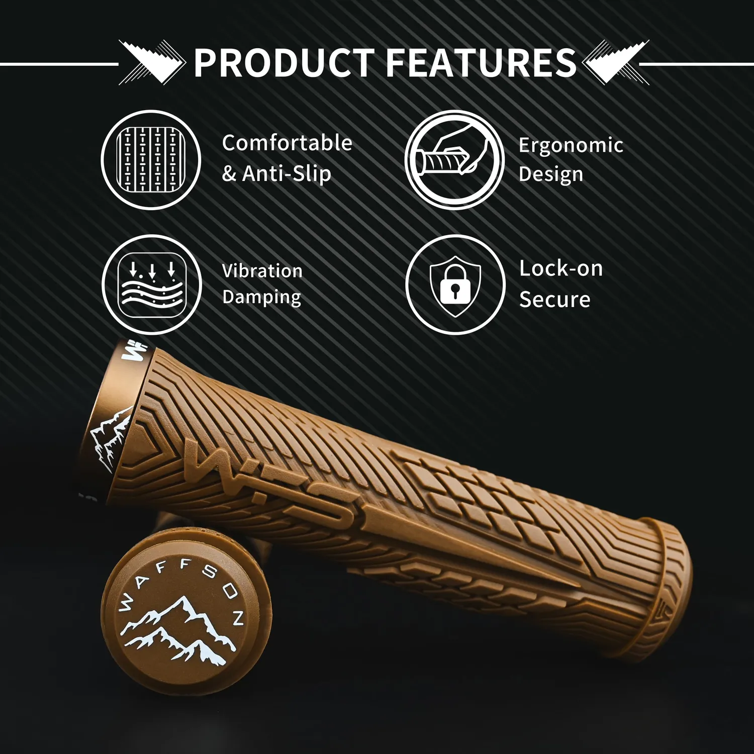 WFS Volatus Single Lock-on manopole marrone coppia antiscivolo