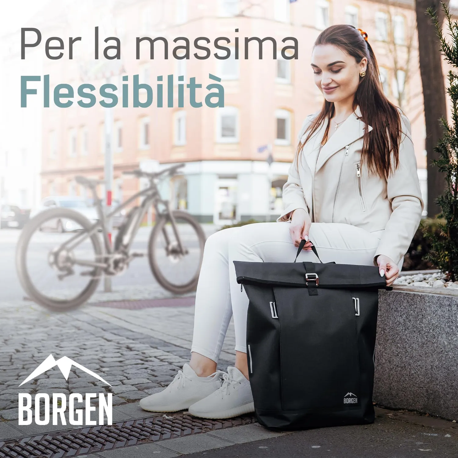 Borgen borsa portapacchi bici nera 28 L impermeabile