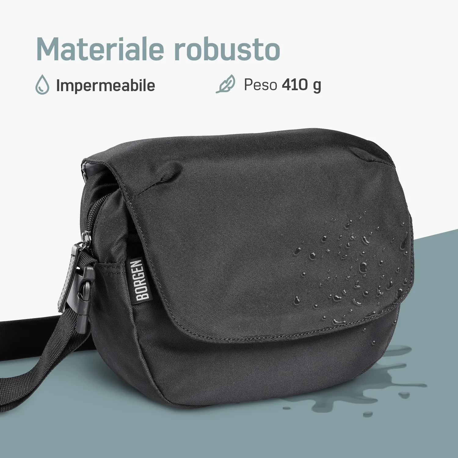 Borgen KLICKfix borsa manubrio bici nera 5L impermeabile