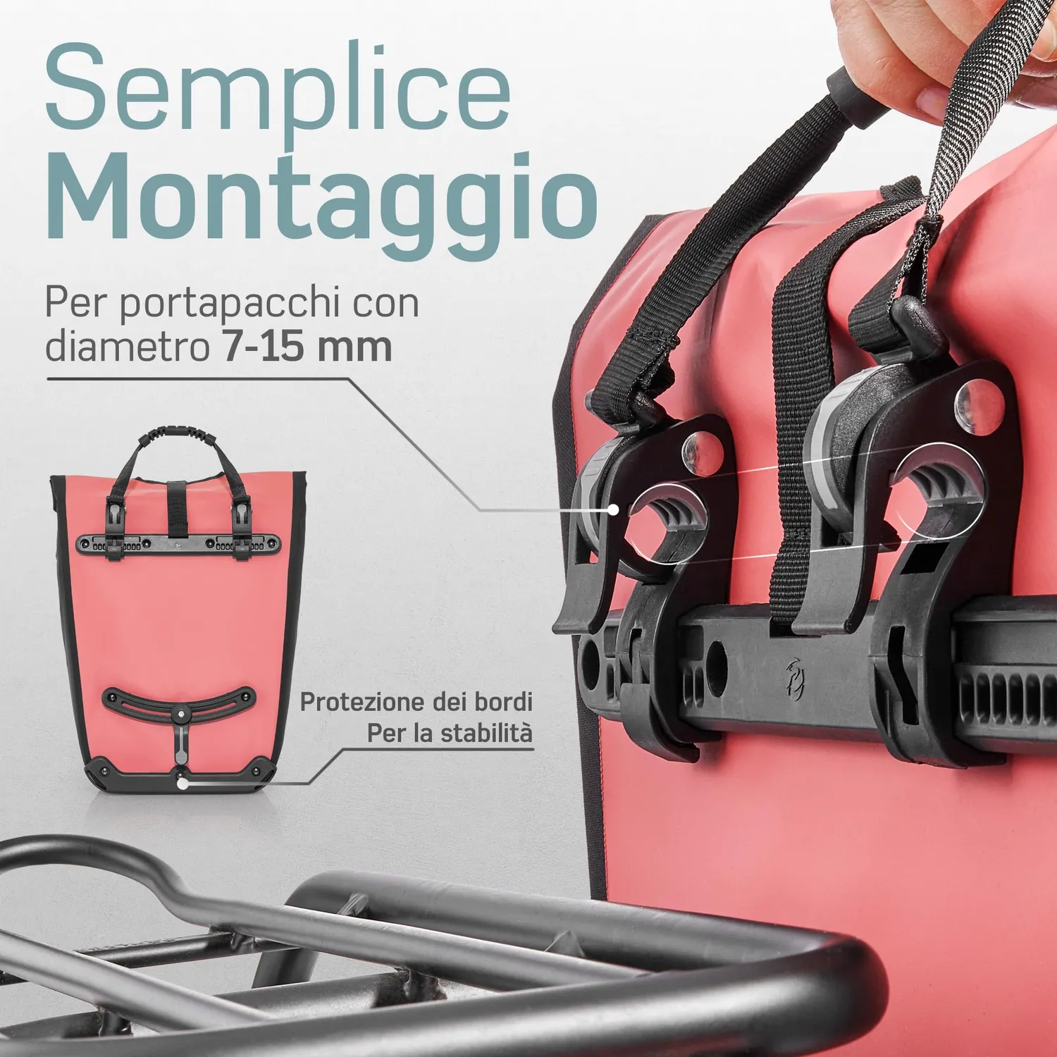 Borgen borsa frigo bici portapacchi rossa 23 L