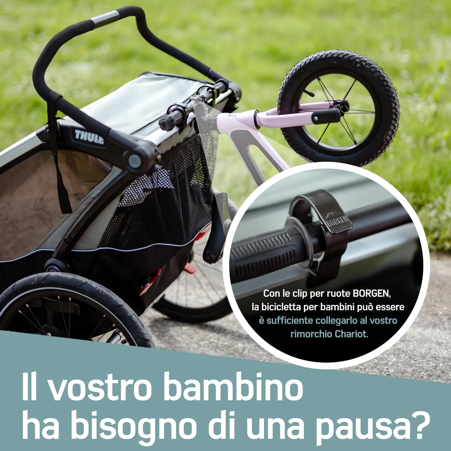 Borgen supporto bici Thule Chariot nero 14 pollici