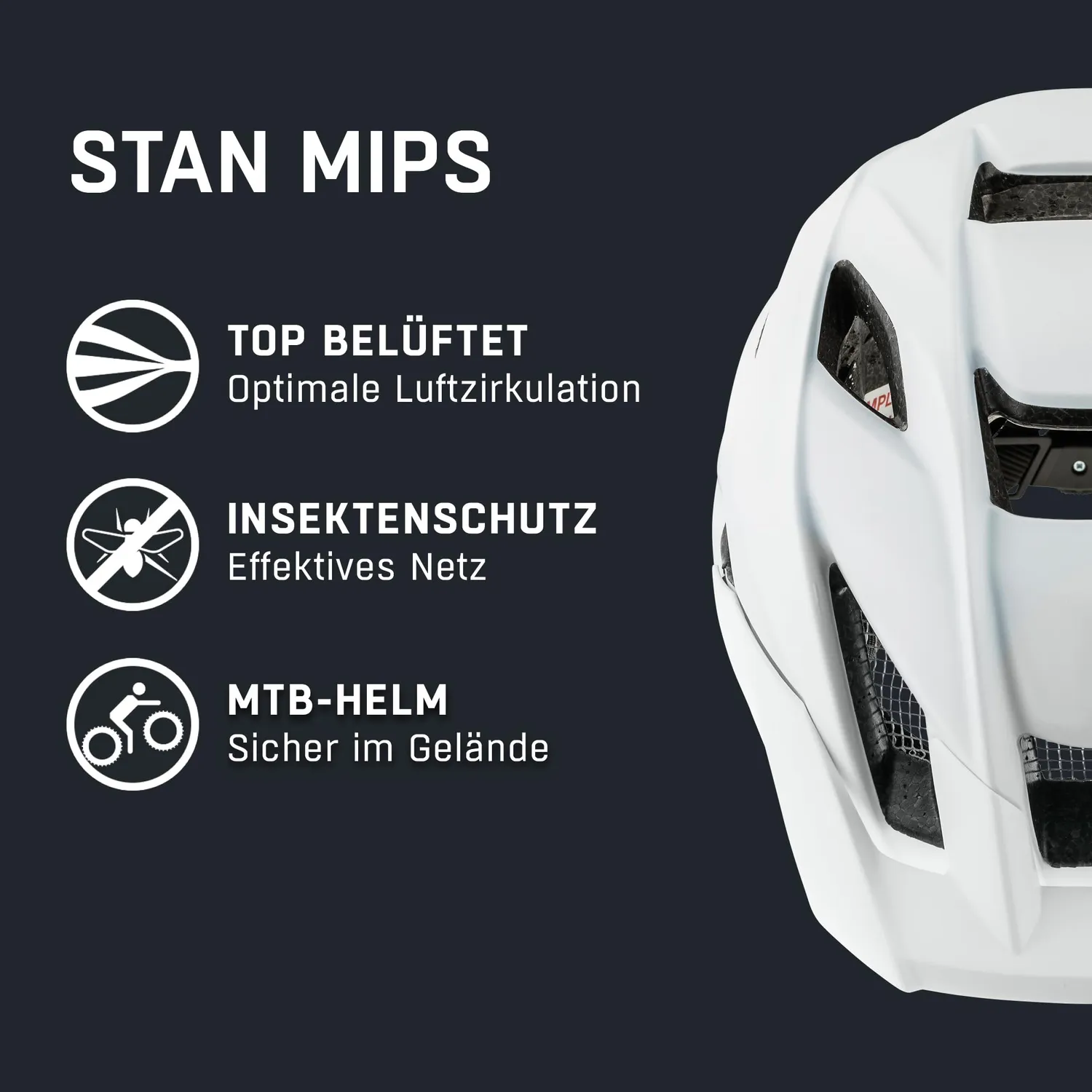 Alpina Stan MIPS casco bici white matt 51-55 cm trail