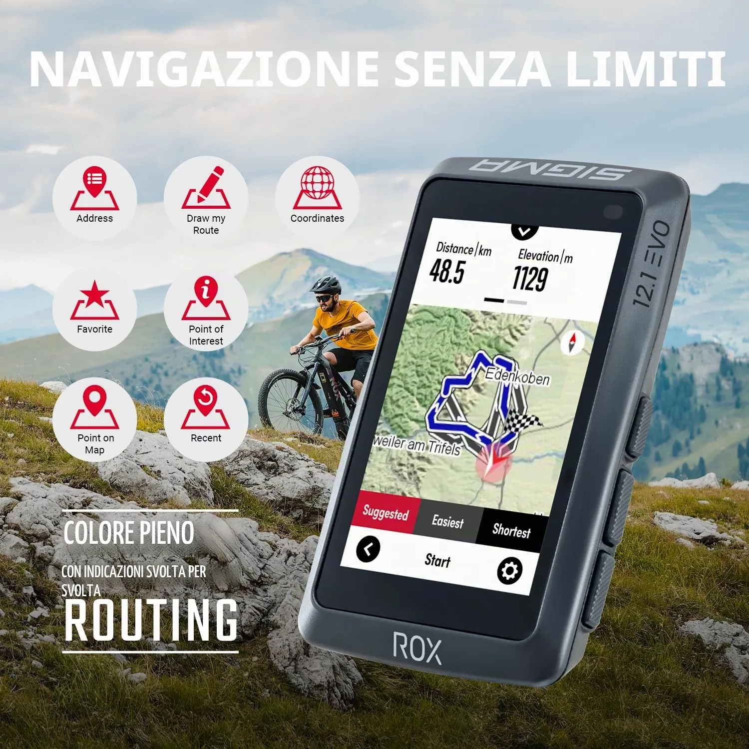 Sigma Sport Rox 12.1 Evo ciclocomputer GPS set sensore