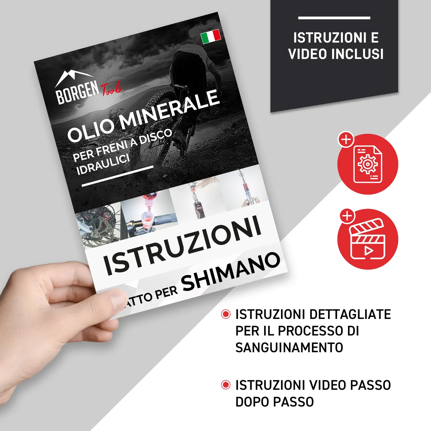 Borgen Olio minerale freni disco Shimano 100 ml idraulici