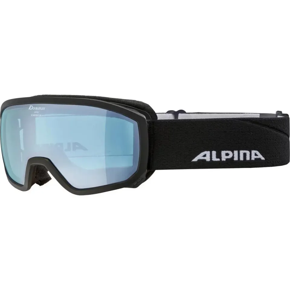 Alpina Scarabeo Jr. Q-Lite maschera sci bambino black-blue specchiata