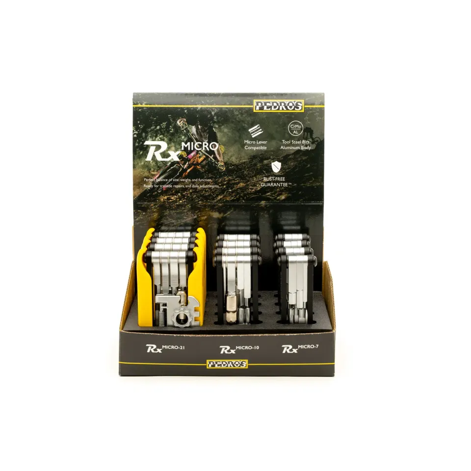 Pedro's Rx Micro espositore multiattrezzo 12 pezzi acciaio CrMo