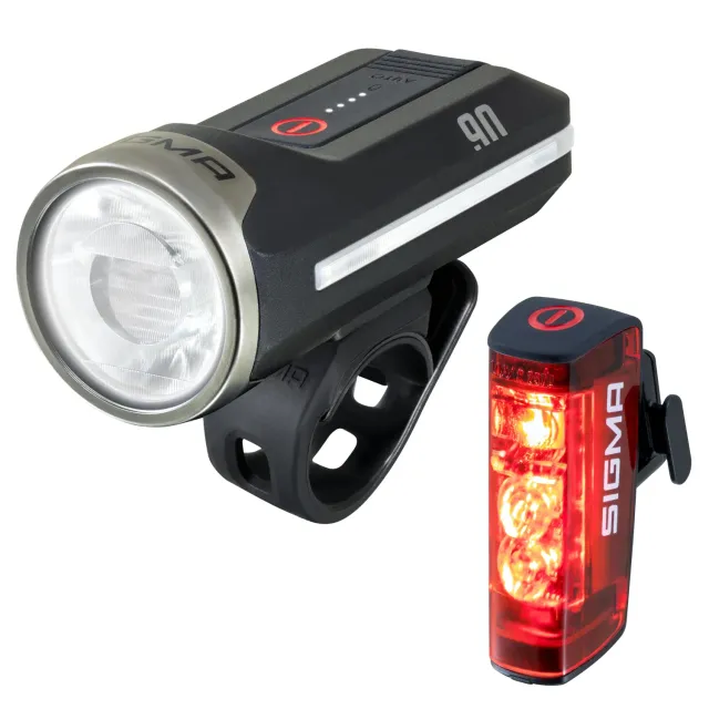 Sigma Aura 90 + Hiro 50 set luci bici USB-C StVZO