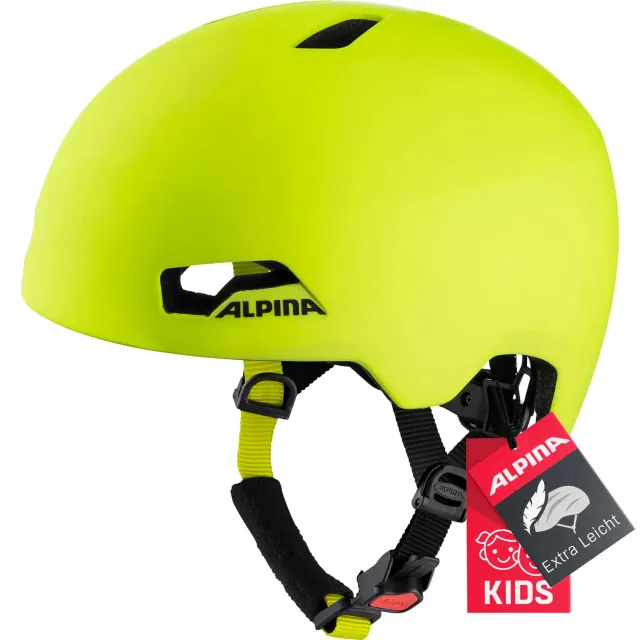 Alpina Hackney Casco Bici Bambino 47-51 cm Nero Giallo