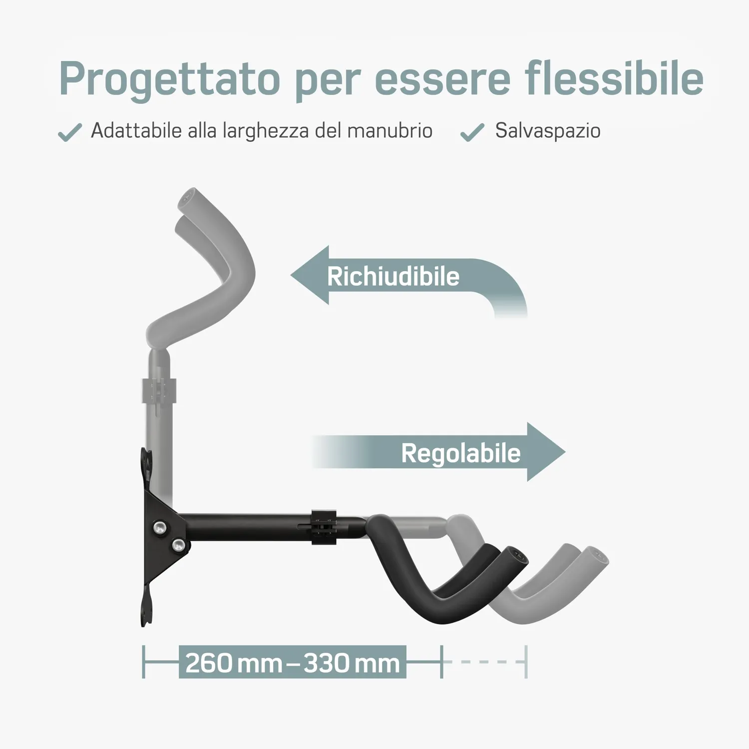 Borgen supporto bici da parete pieghevole nero 20 kg 1 pz