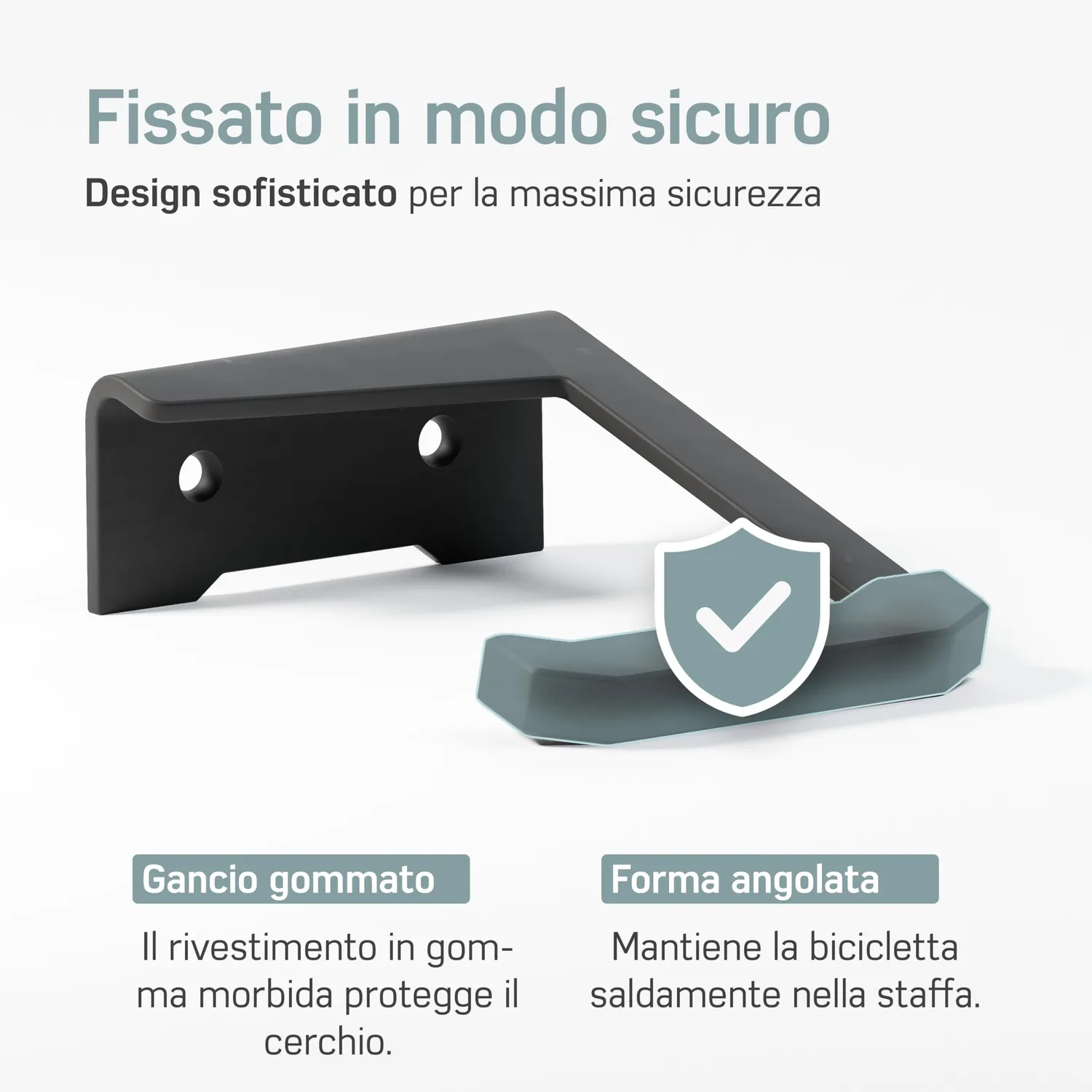 Borgen supporto bici parete verticale nero 32kg set 1 pezzo