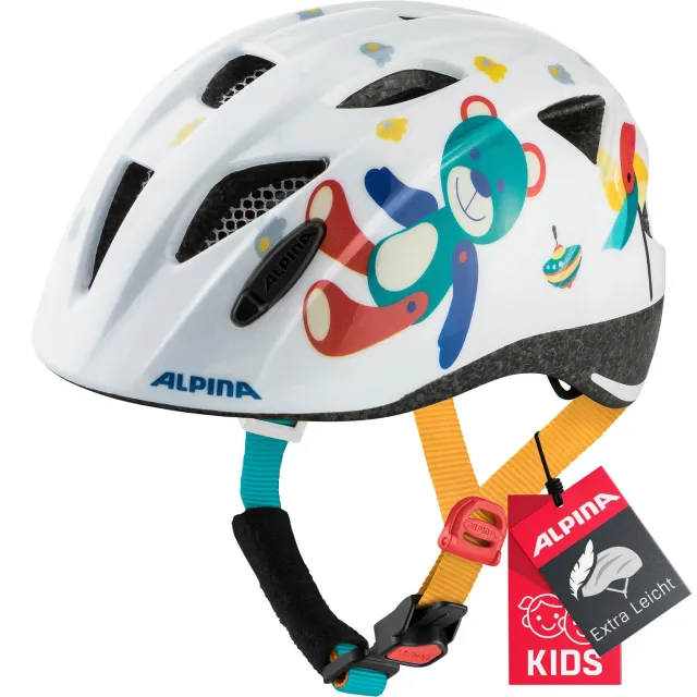 Alpina Ximo White Bear casco bici bambino 49-54 lucido