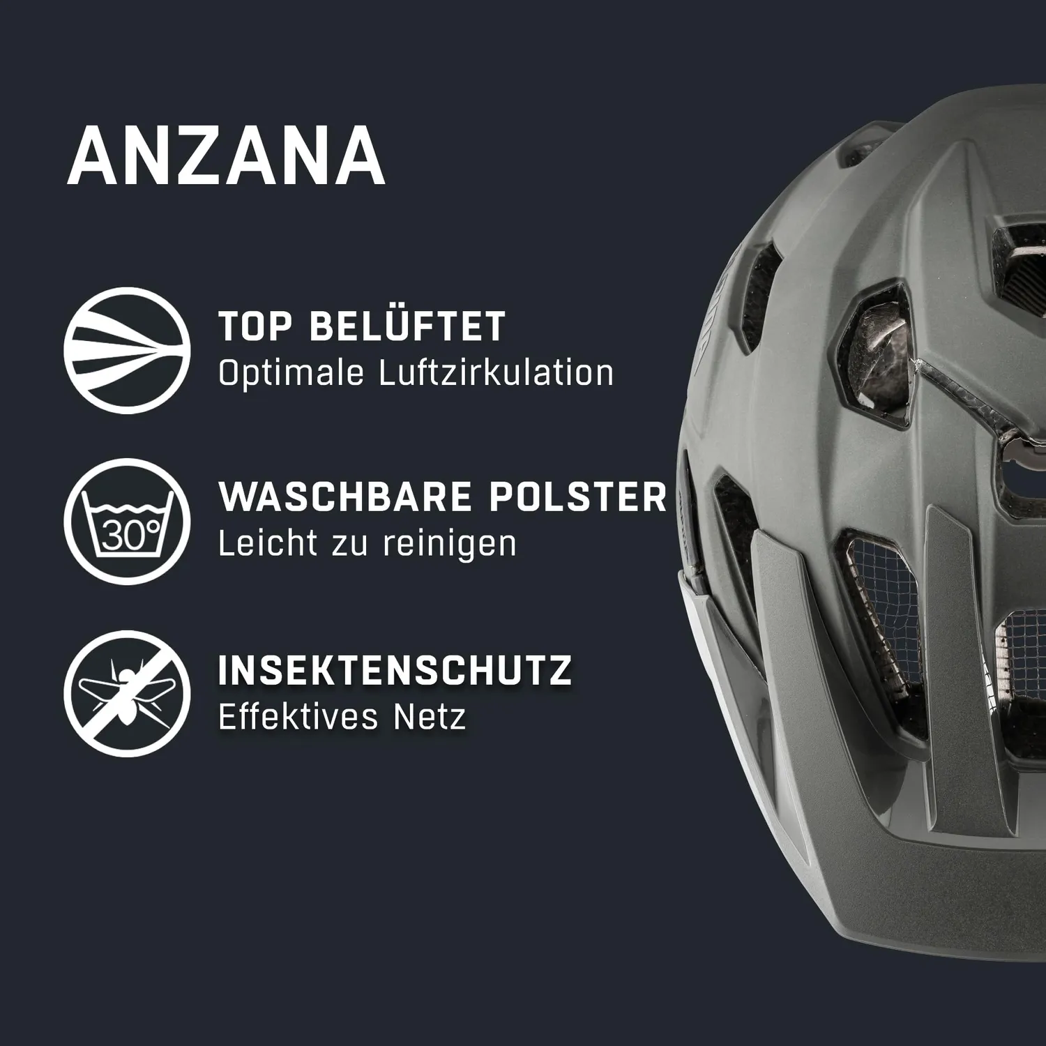 Alpina Anzana casco bici adulto 52-57 Coffee-Grey opaco