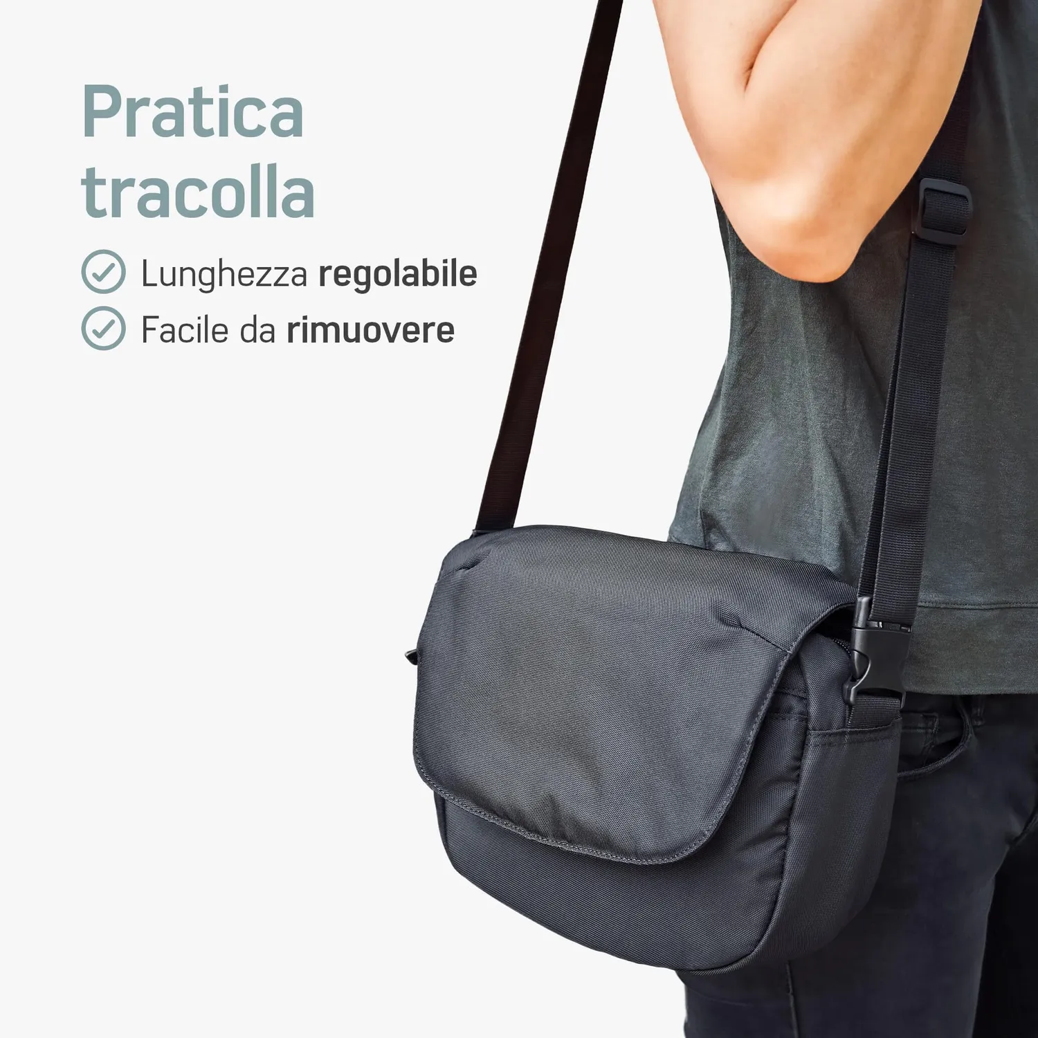 Borgen KLICKfix borsa manubrio bici nera 5L impermeabile