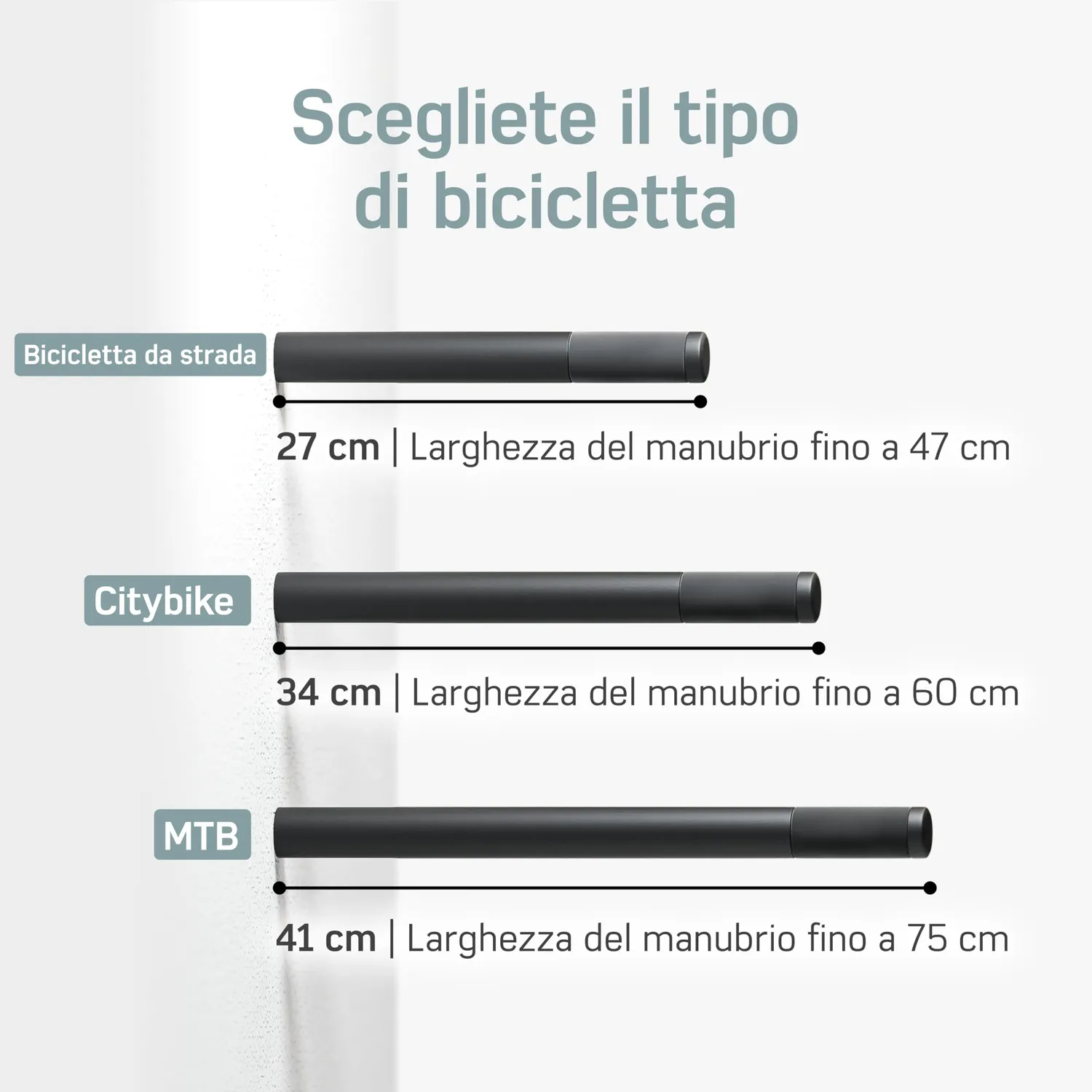 Borgen supporto bici parete legno nero 27 cm