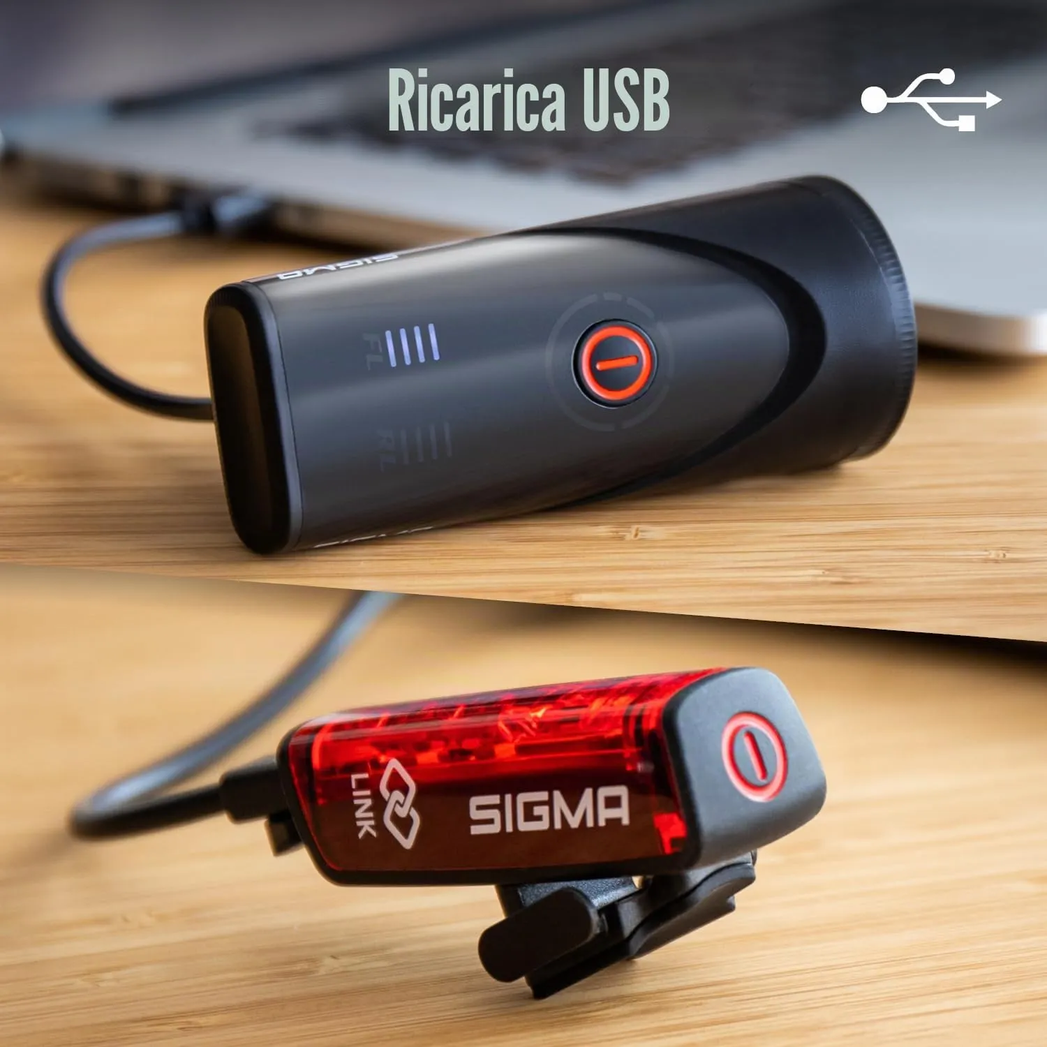 Sigma Aura 100 Blaze Link set luci bici ricaricabile