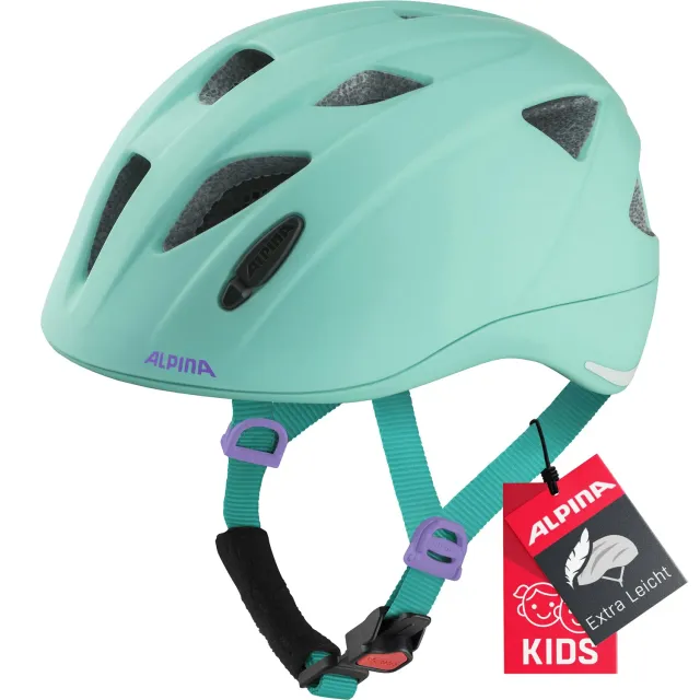 Alpina Ximo L.E. casco bici bambino turchese 49-54