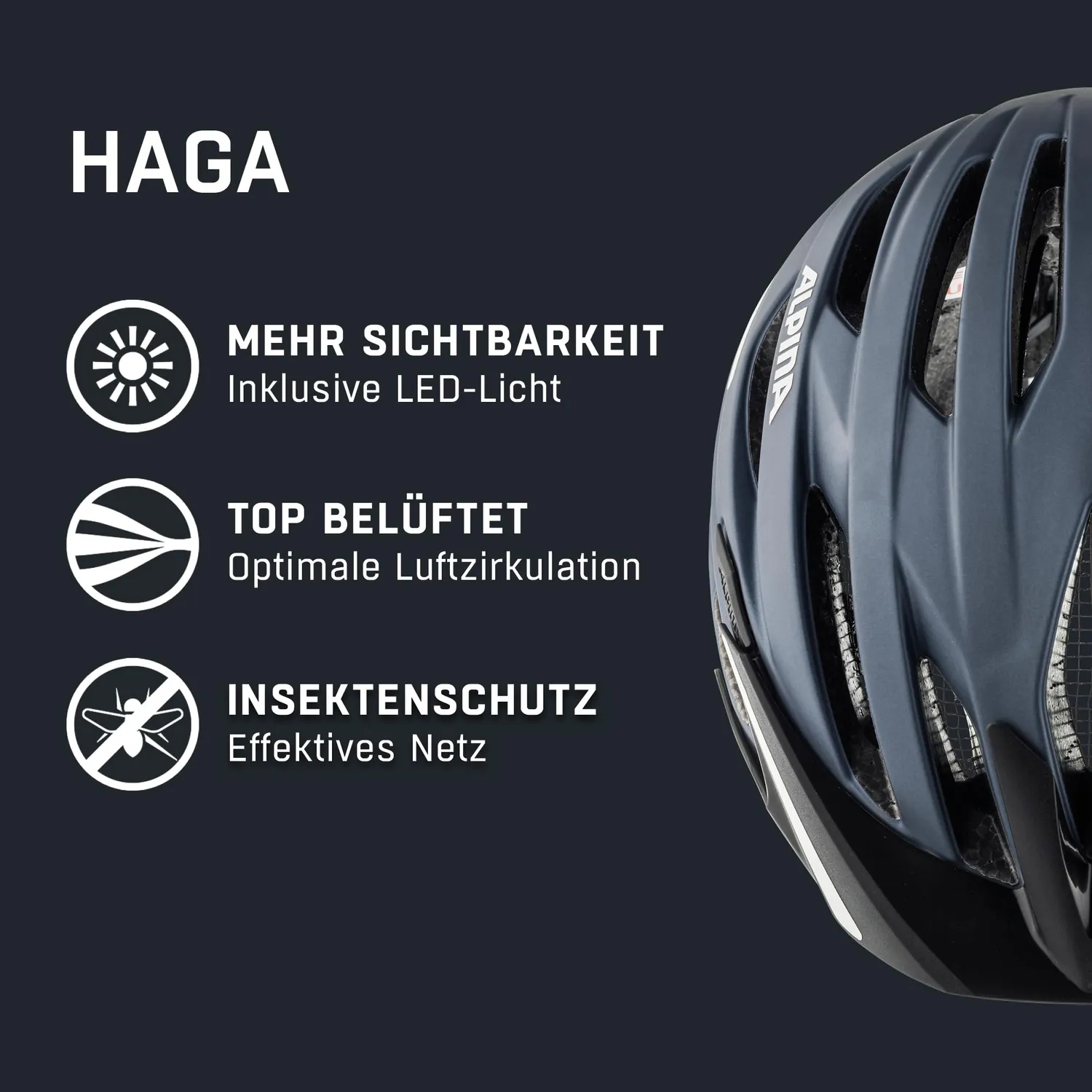 Alpina Haga casco bici Indigo matt 51-56 urbano