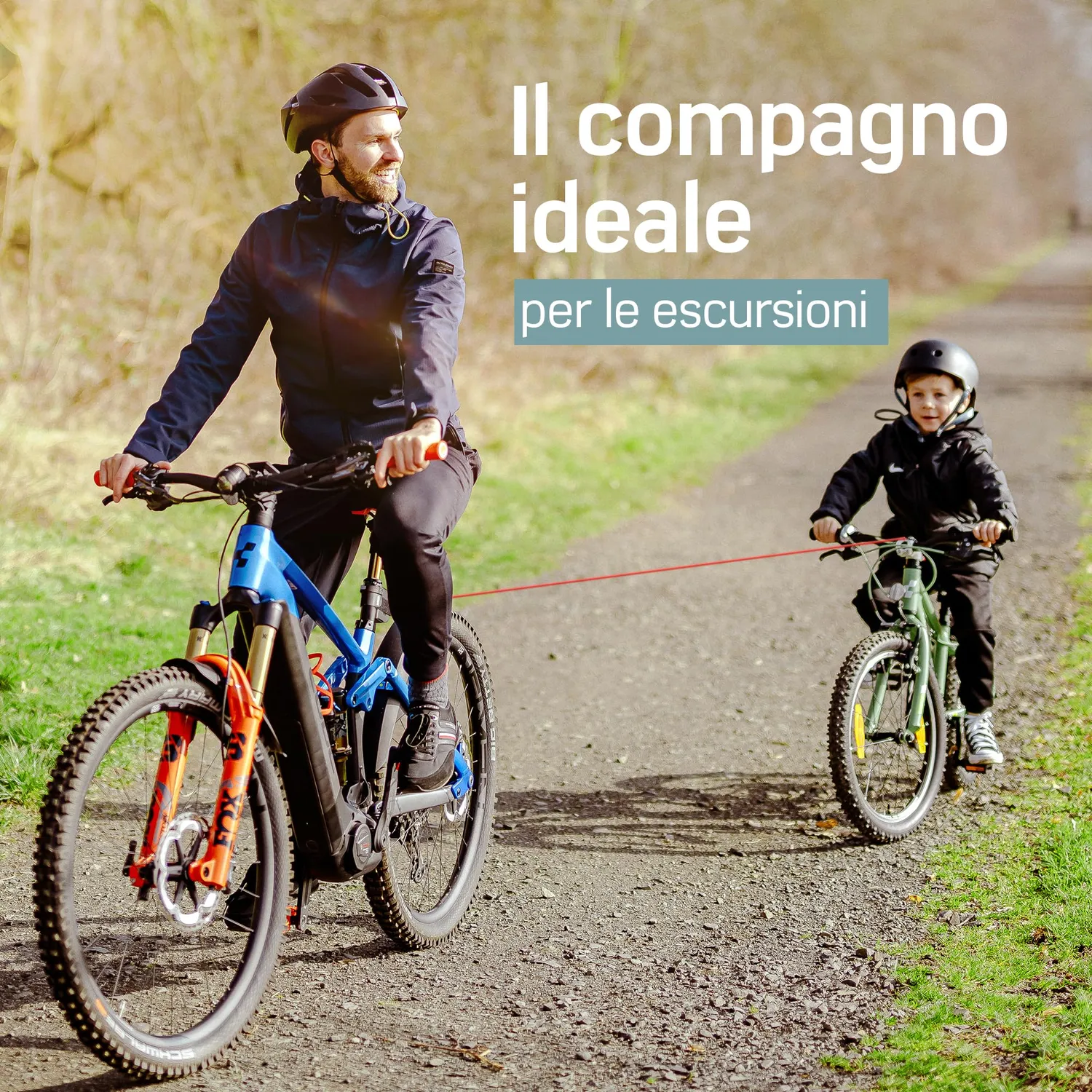 Borgen corda traino bici Kevlar 120 kg rossa 2,2 m