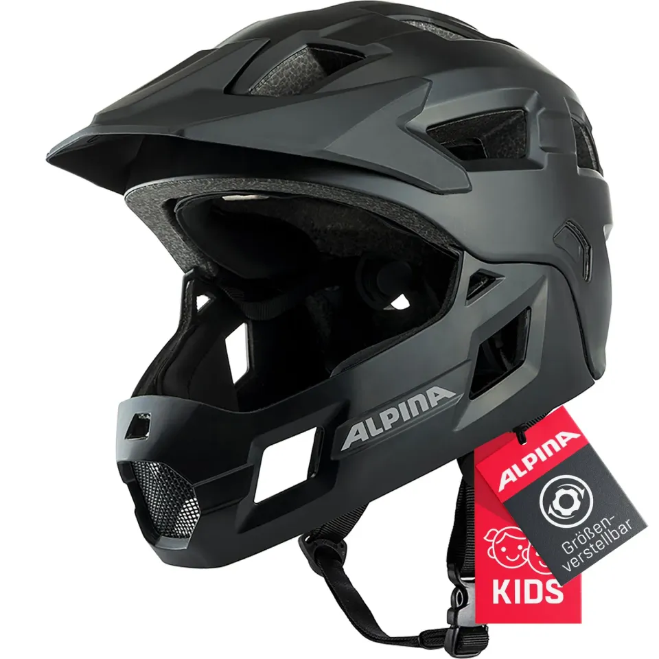 Alpina Rupi casco bici bambino integrale black matt