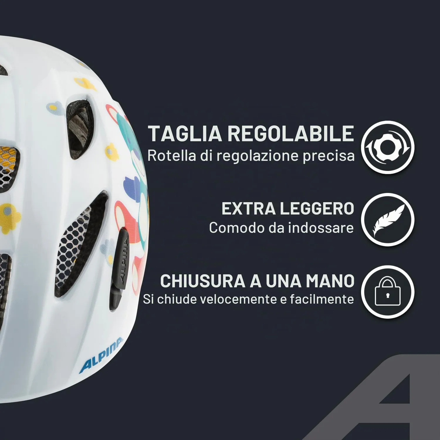 Alpina Ximo White Bear casco bici bambino 49-54 lucido