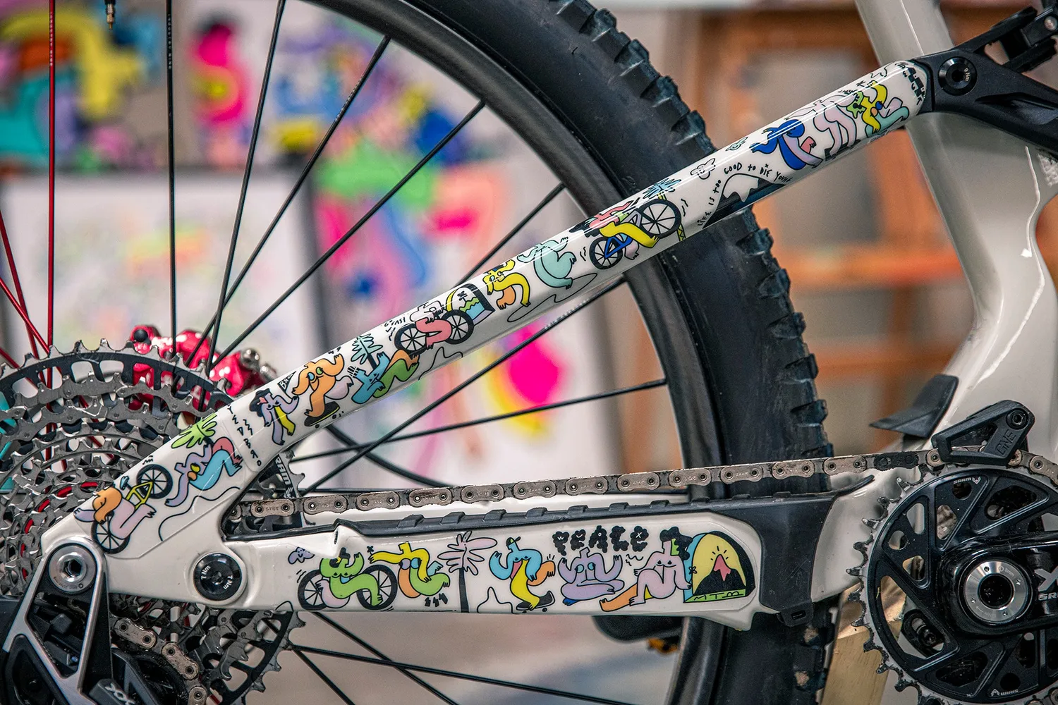 Dyedbro Kiko CLJ pellicola telaio mtb verde menta fantasia