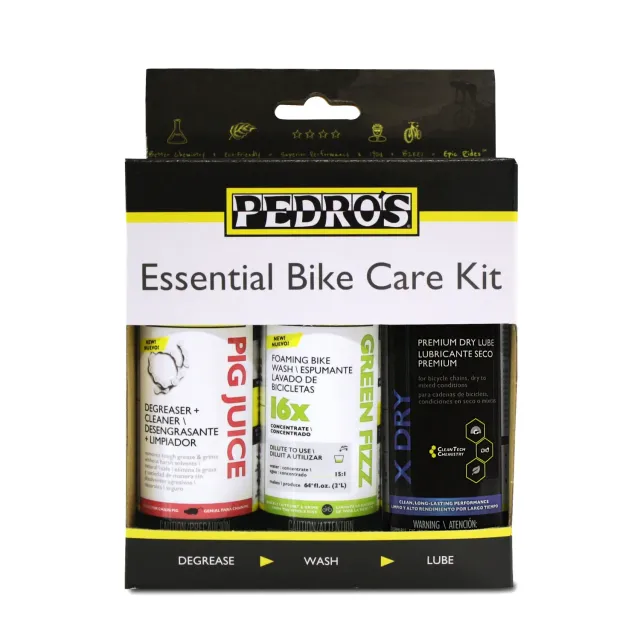Pedro's Essential Bike Care Kit II kit bici 3 pezzi