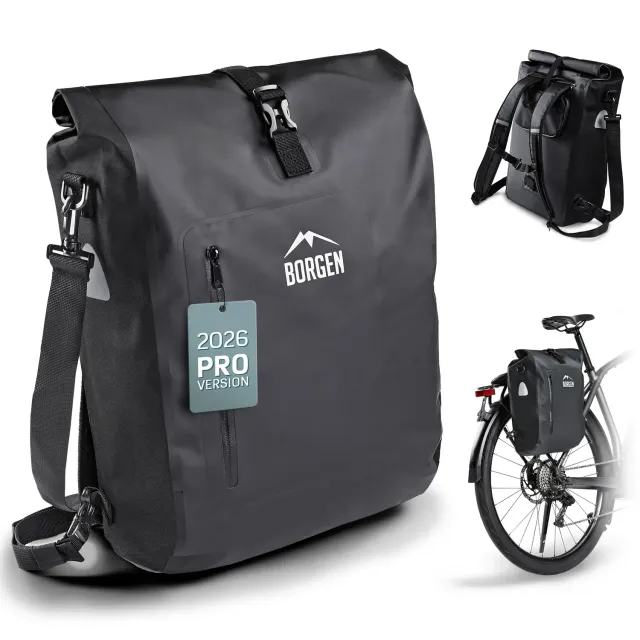 Borgen 3 in 1 Pro borsa bici portapacchi 25L nera