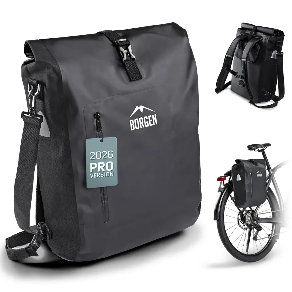 Borgen 3 in 1 Pro borsa bici portapacchi 25L nera
