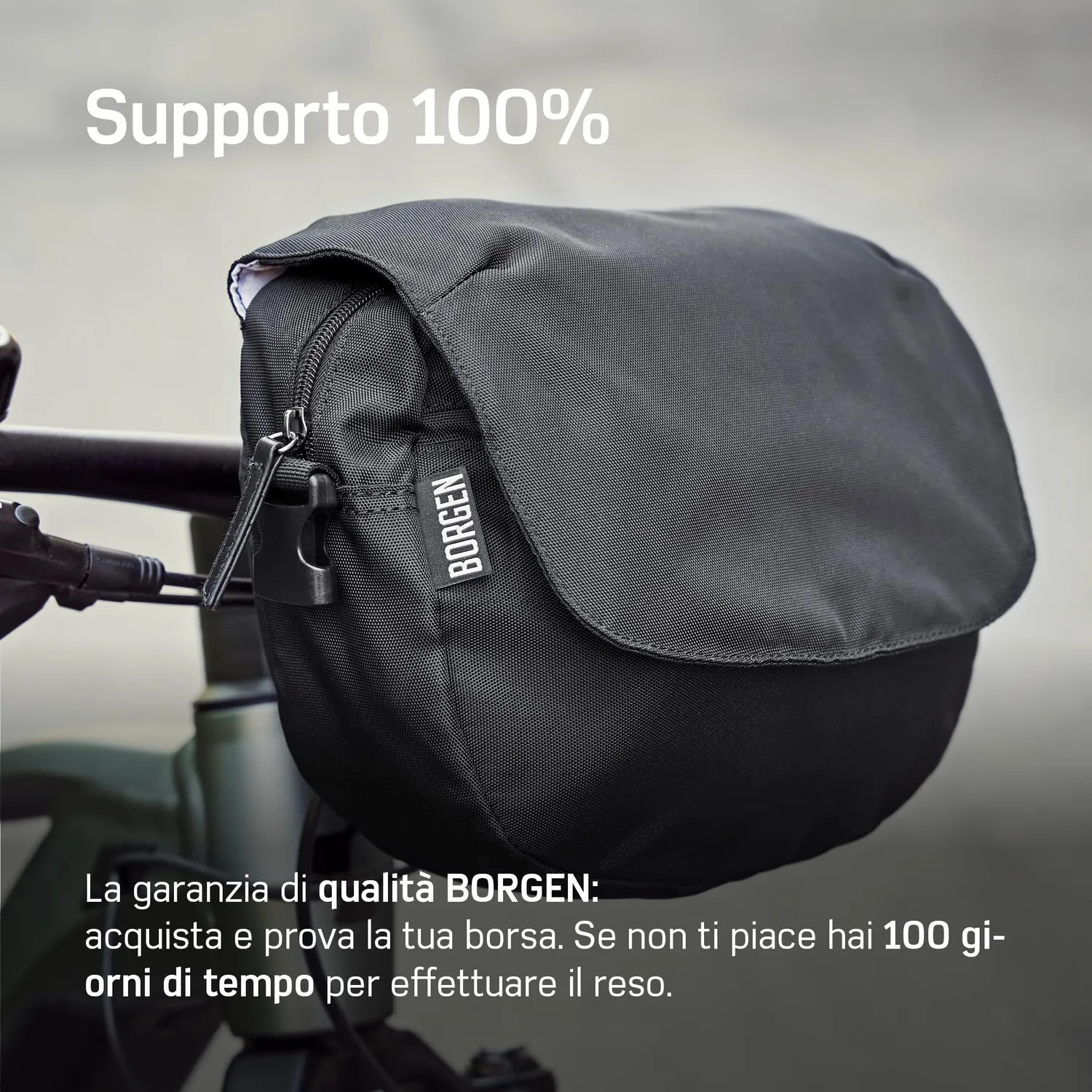 Borgen KLICKfix borsa manubrio bici nera 5L impermeabile