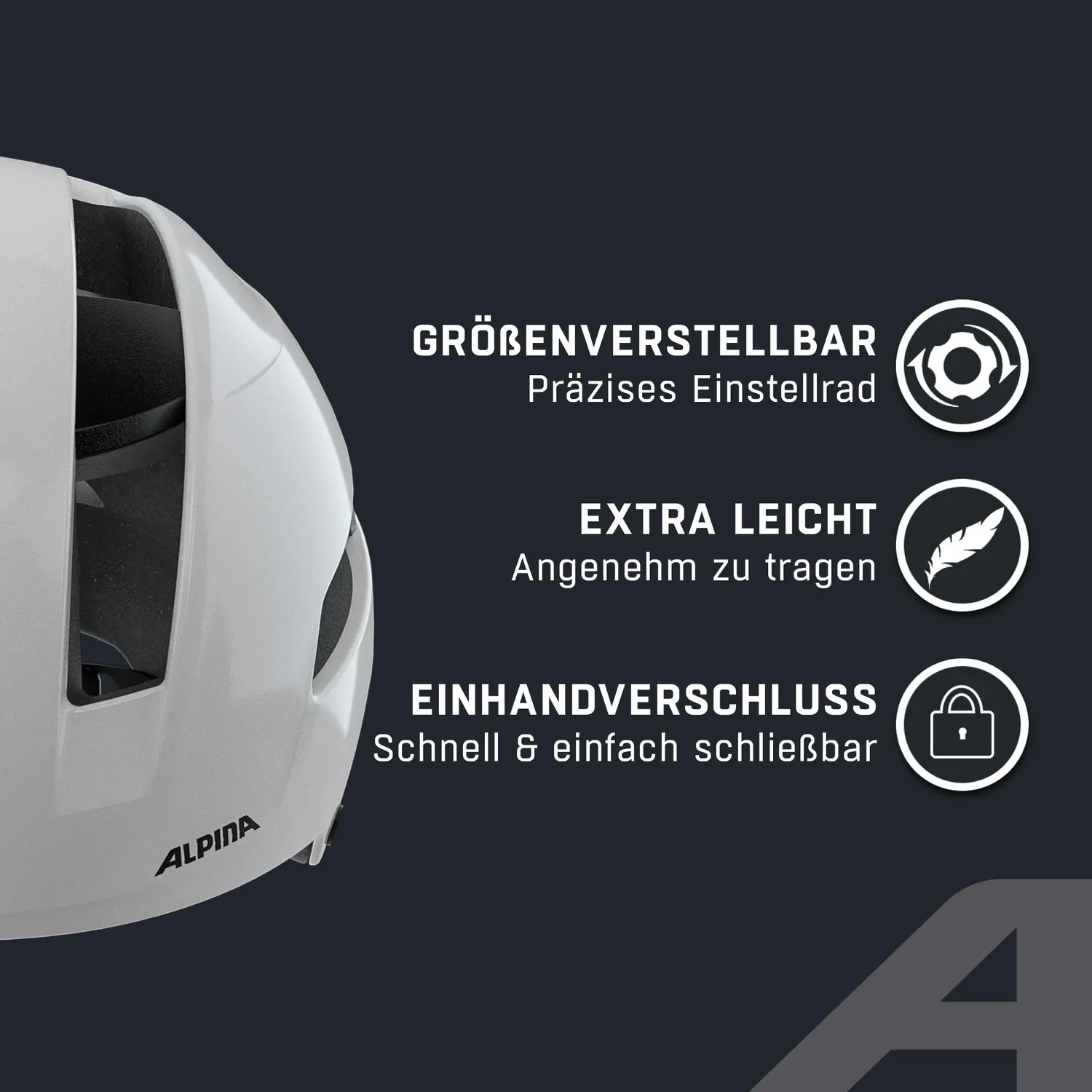Alpina Soho casco bici white 51-56 leggero