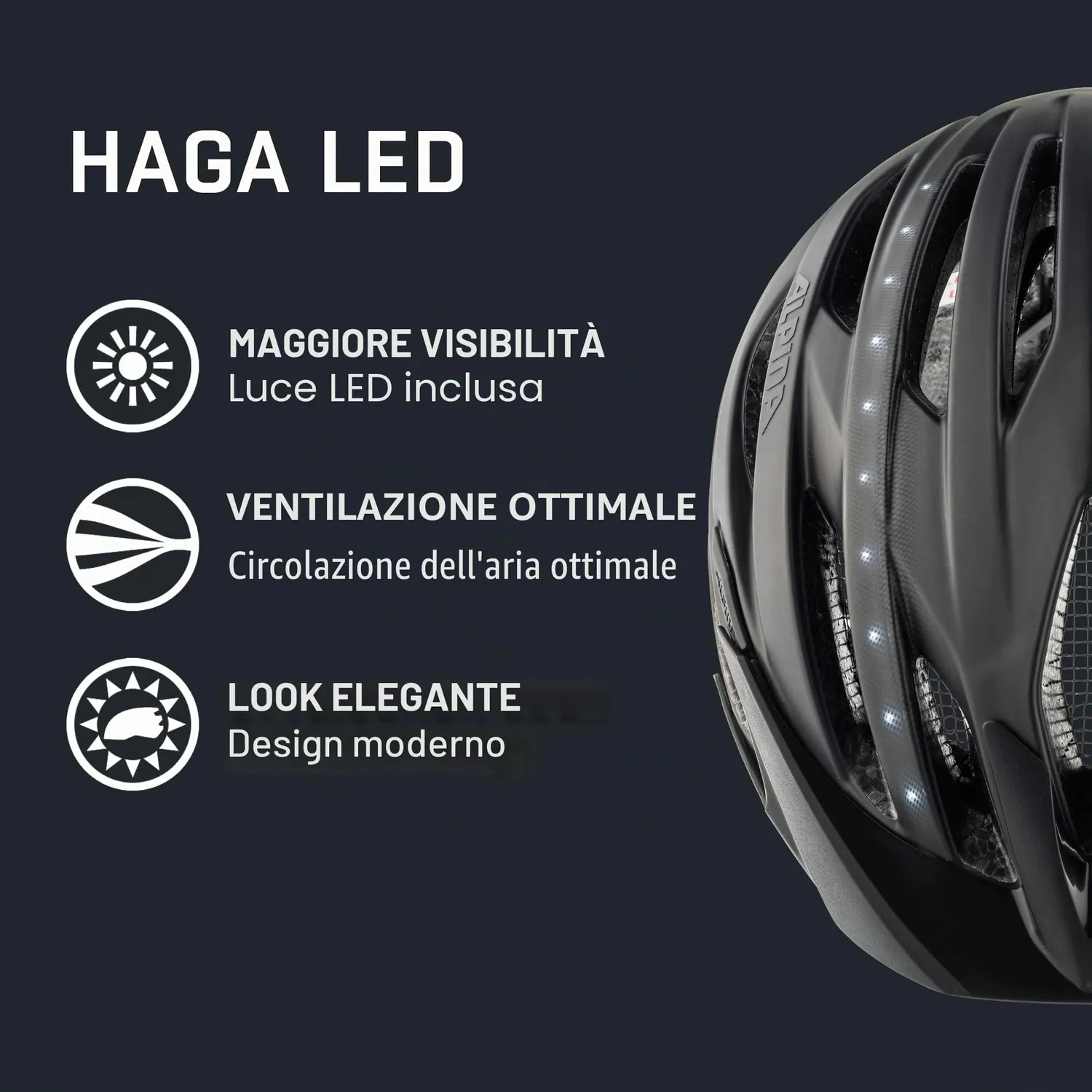 Alpina Haga LED casco bici urbano con luce