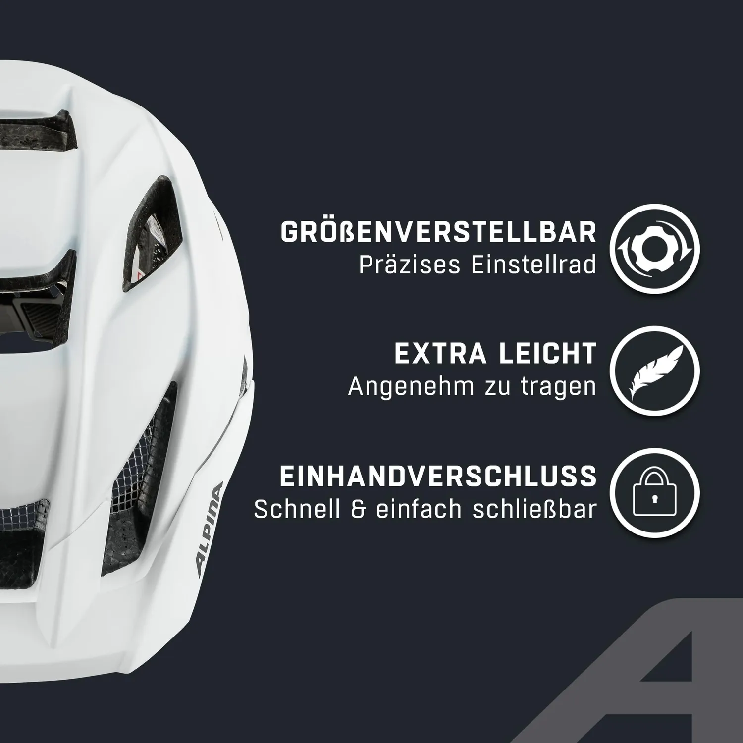 Alpina Kamloop casco bici white matt leggero