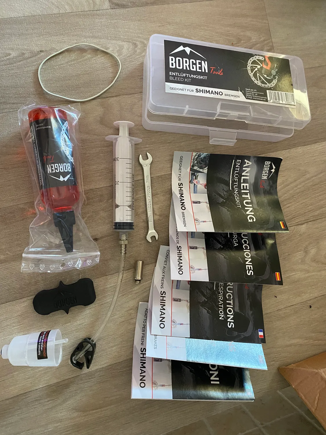 Borgen Kit Spurgo Freni Shimano olio minerale istruzioni